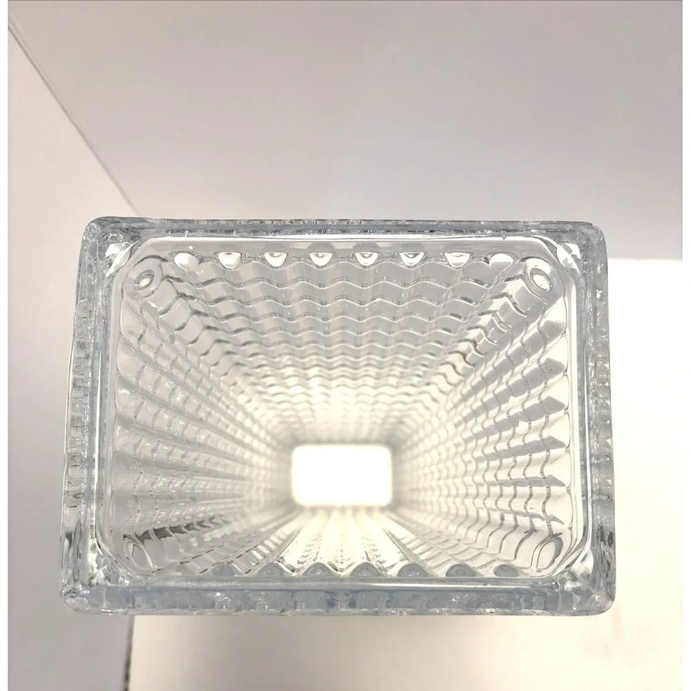 Large Rectangular Vase in the Style of Baccarat Crystal Modern Clear Sparkly Eye